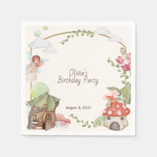 Fairy land birthday party napkin