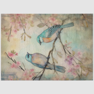 Fairy Land Spring Forest Teal Birds Tissue Paper