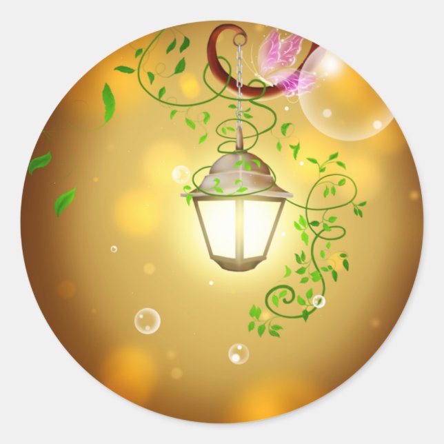 Fairy Lantern Classic Round Sticker (Front)