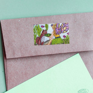 Fairy Leaves Squirrel Stained Glass Wings Rectangular Sticker