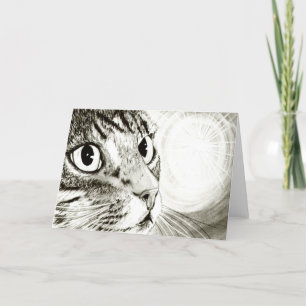 Fairy Light Tabby Cat Fantasy Art Card