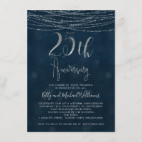 Fairy Lights 25th Wedding Anniversary Invitation