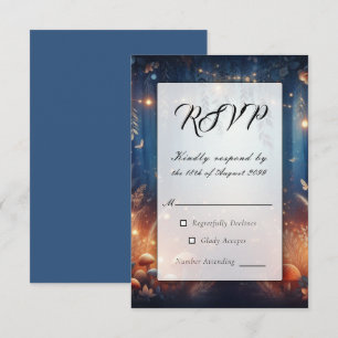 Fairy Lights and Moonlit Forest Magic Wedding RSVP Card