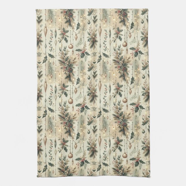 Fairy Lights, Forest Bright Tea Towel (Vertical)