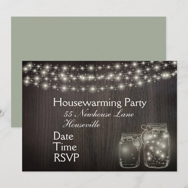 Fairy Lights Housewarming Party Invitation (Front/Back)