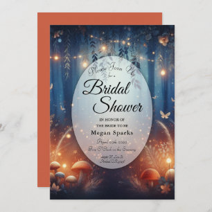 Fairy Lights in a Moonlit Forest Bridal Shower Invitation