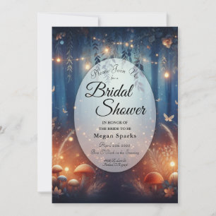 Fairy Lights in a Moonlit Forest Bridal Shower Invitation