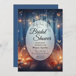 Fairy Lights in a Moonlit Forest Bridal Shower Invitation