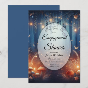 Fairy Lights in a Moonlit Forest Engagement Shower Invitation