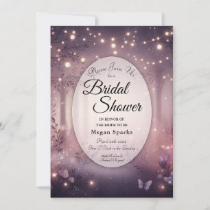 Fairy Lights in Woodland Glow Bridal Shower Invitation