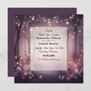 Fairy Lights in Woodland Glow Wedding Invitation
