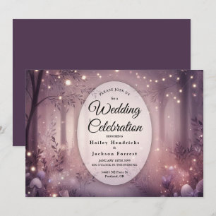 Fairy Lights in Woodland Glow Wedding Invitation