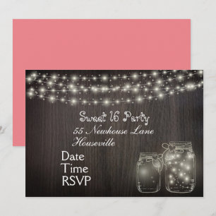 Fairy Lights Sweet sixteen Party Invitation