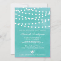 Fairy Lights Teal Bridal Shower Invitation