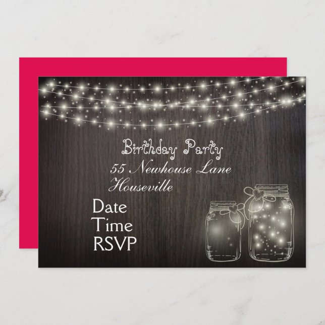 Fairy Lights teenage girl Party Invitation (Front/Back)