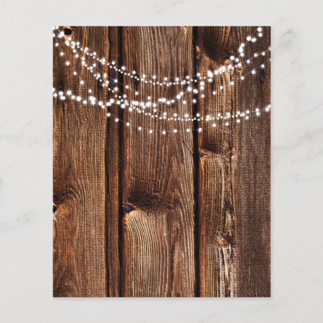 Fairy Lights & Wood Rustic Scrapbook Paper (Front)