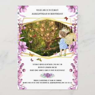 Fairy magic enchanted firefly garden butterfly invitation