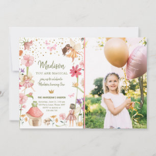 Fairy Magical Forest Garden Girl First Birthday In Invitation