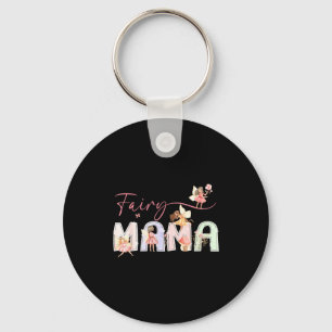 Fairy mama magical floral birthday girl fairytale key ring