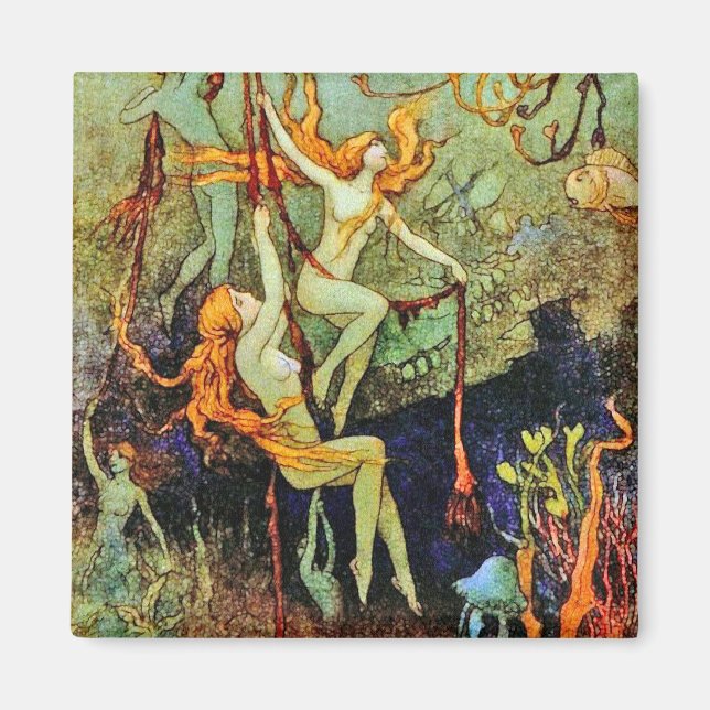 Fairy Mermaids - by Warwick Goble Magnet (Front)