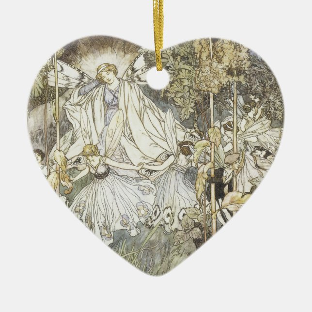 Fairy Midsummer Night's Dream 1907 Ceramic Tree Decoration (Front)