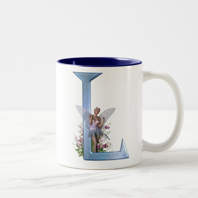 Fairy Monogram L Two-Tone Coffee Mug (Right)