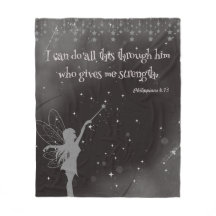 Fairy Moon Positive message Fleece Blanket