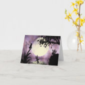 Fairy moonlit pond note card (Yellow Flower)