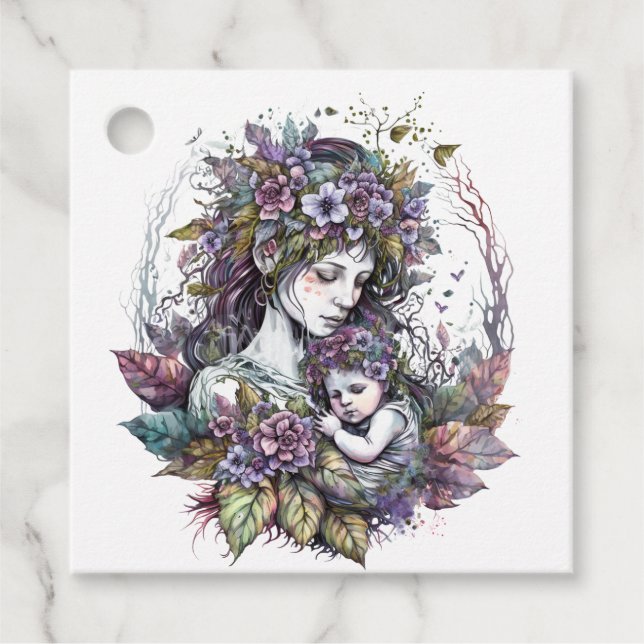 Fairy Mother and Child   Favour Tags (Front)