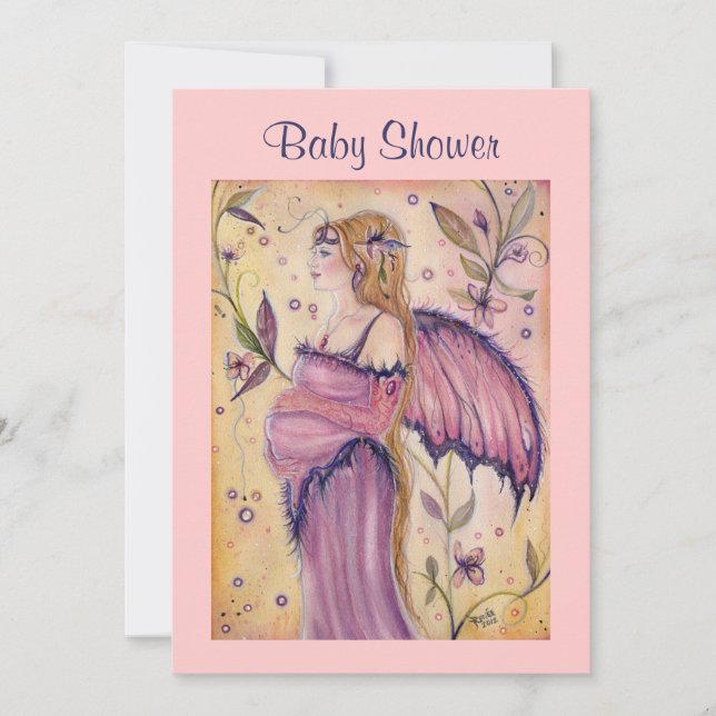 Fairy mum Baby shower invitations By Renee (Front)