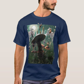 Fairy Mushroom, Fairies And Mushrooms Under Moon T-Shirt