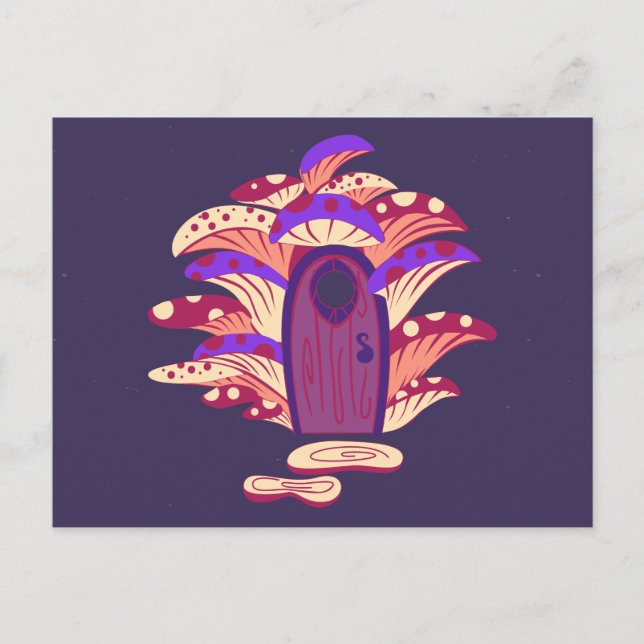 Fairy Mushroom Portal Door Postcard (Front)