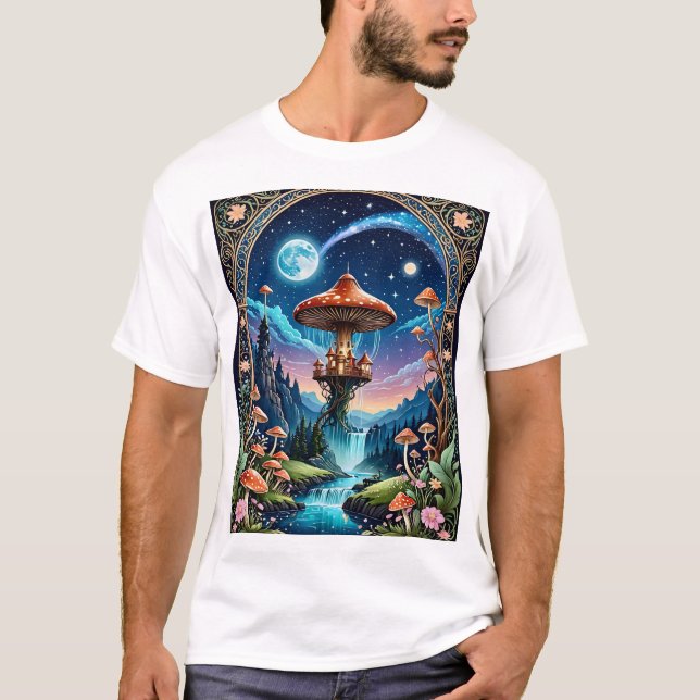 Fairy Mushroom T Shirt Of Mystic Dream Realms (Front)