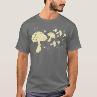 Fairy Mushrooms Flying with Wings Cottagecore  T-Shirt