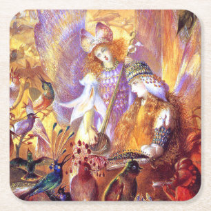 Fairy Music Square Paper Coaster