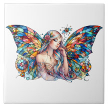 Fairy of Light Stained Glass-Inspired Fantasy Art