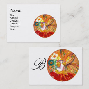 FAIRY OF THE FLOWERS  MONOGRAM, Red Yellow White Business Card