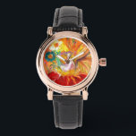 FAIRY OF THE FLOWERS, Red Yellow Watch<br><div class="desc">Whimsical , colourful and vibrant  flower fairy , acrylic painting .(c) by Bulgan Lumini</div>