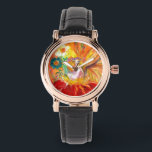 FAIRY OF THE FLOWERS, Red Yellow Watch<br><div class="desc">Whimsical , colourful and vibrant  flower fairy , acrylic painting .(c) by Bulgan Lumini</div>