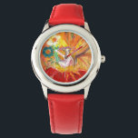 FAIRY OF THE FLOWERS, Red Yellow Watch<br><div class="desc">Whimsical , colourful and vibrant flower fairy , acrylic painting .(c) by Bulgan Lumini</div>
