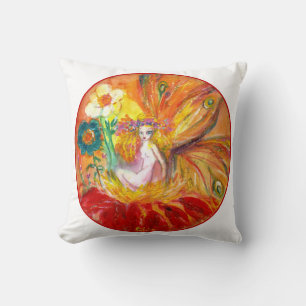 FAIRY OF THE FLOWERS ,Red Yellow White Fantasy Cushion