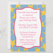 Fairy of the forest girl birthday party invitation (Back)