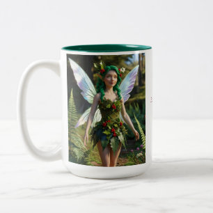 Fairy of the Holly Two-Tone Coffee Mug