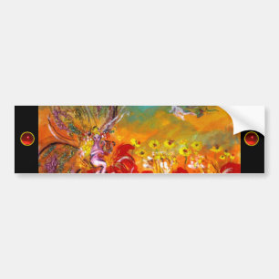 FAIRY OF THE RED FLOWERS, ruby Bumper Sticker