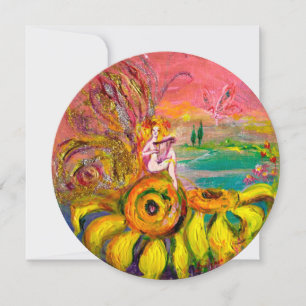 FAIRY OF THE SUNFLOWER yellow orange pink sparkle