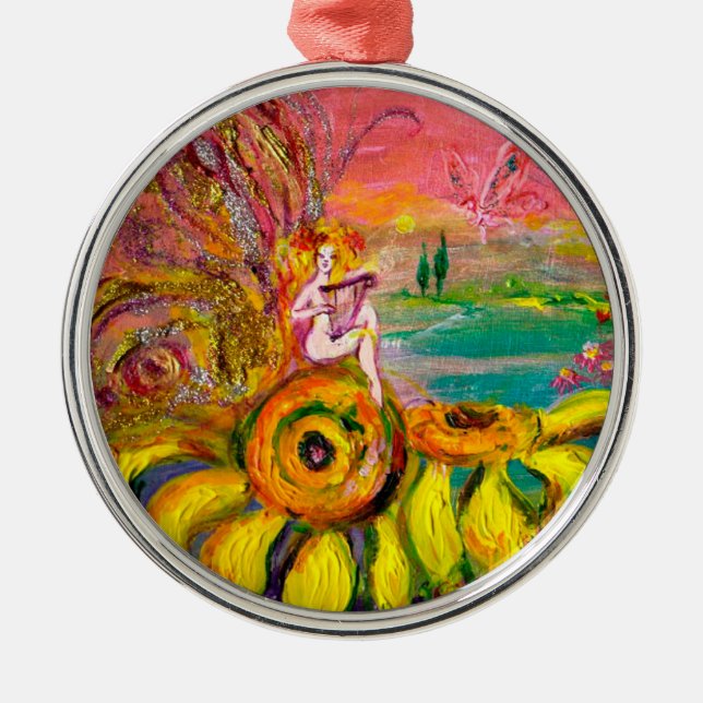 FAIRY OF THE SUNFLOWERS METAL TREE DECORATION (Front)