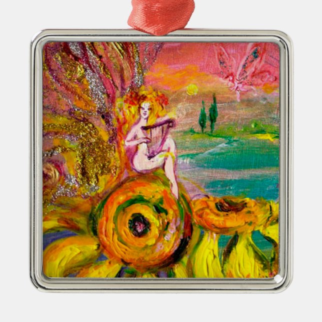 FAIRY OF THE SUNFLOWERS METAL TREE DECORATION (Front)