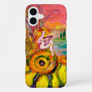 FAIRY OF THE SUNFLOWERS Pink Yellow Fantasy iPhone 16 Plus Case