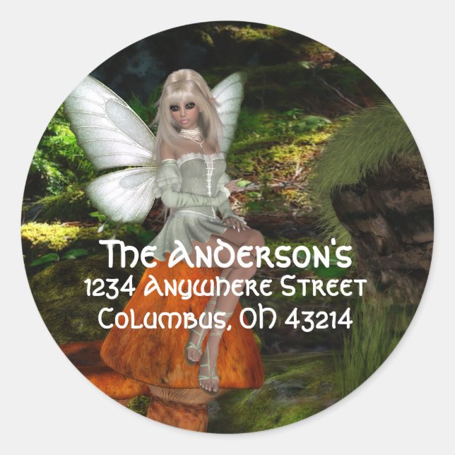 Fairy on a Mushroom Design 2 Address Labels (Front)
