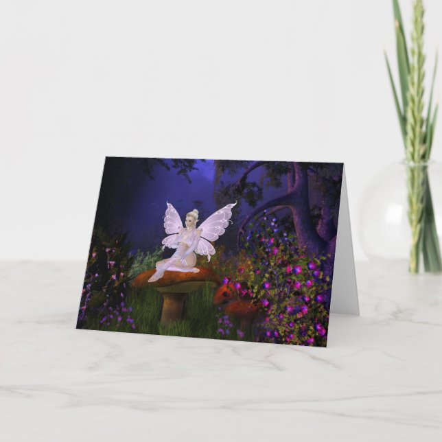 Fairy on a Mushroom Design 3  - Fantasy Card (Front)